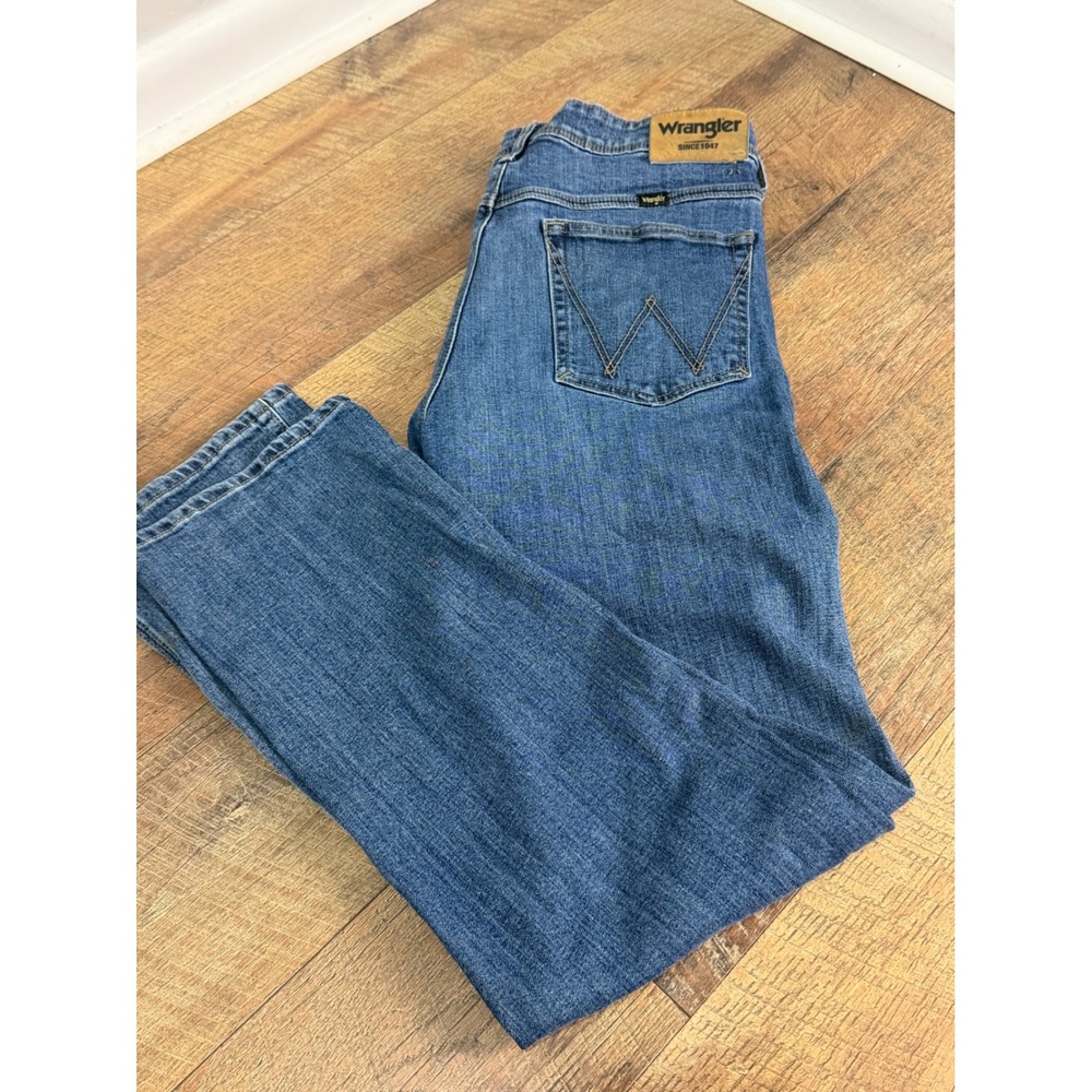 Wrangler Regular Fit Mens Blue Denim Jeans 32x32 Medium Wash Straight Leg